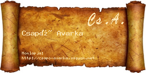 Csapó Avarka névjegykártya